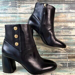 Nine West Ankle Boots Womens Sz 6M Black Leather Zip Vintage Retro Style Kirtley